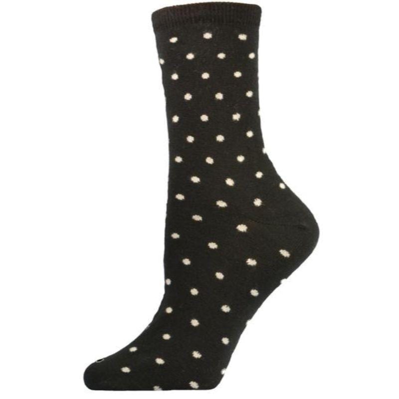 Dot pattern Crew (Mid calf) 2 PR. Pack Cotton Socks W157