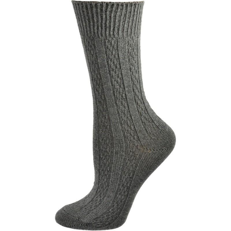 Classic Cable Knit Combed Cotton Crew Socks 2 Pair Pack