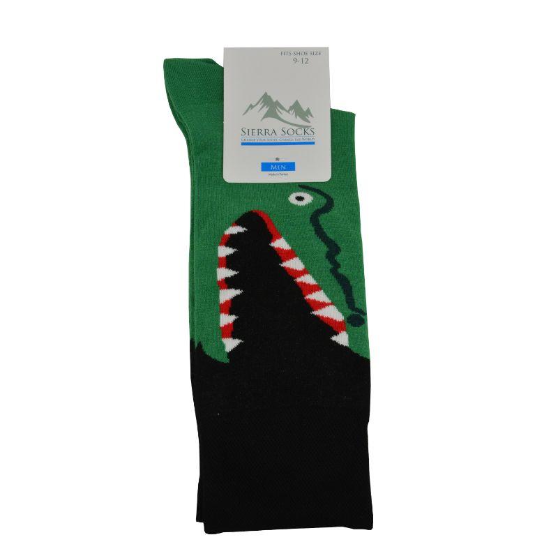 Alligator Design Colorful Smooth Toe Men Crew Socks M7790