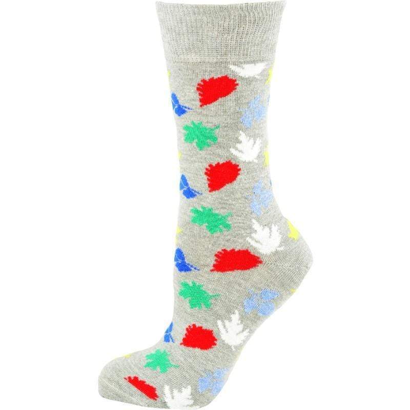 Leaves Pattern Cotton Crew Socks W22229
