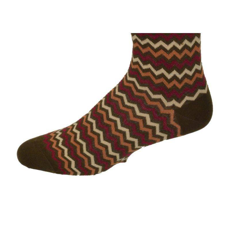 Ocean Wave Pattern Combed Cotton Socks M7100