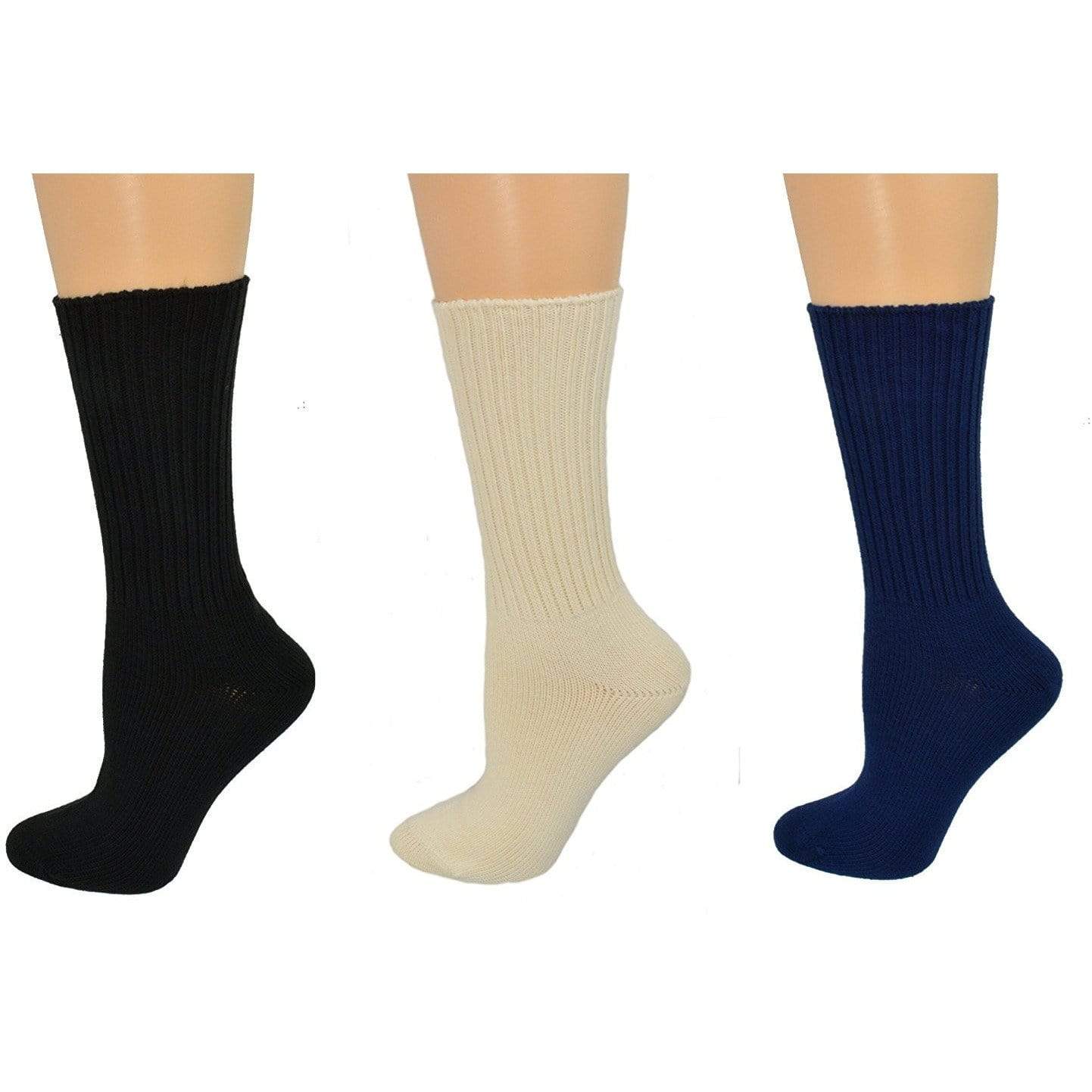 Organic Cotton Midweight Outdoor Unisex Athletic Crew Socks 3 Pair Pack W2100