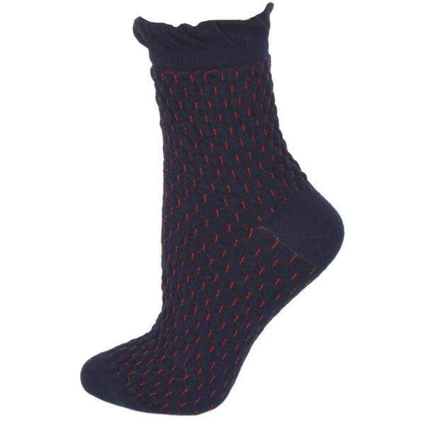 Sierra Socks Cotton Small Diamond Pattern Quarter High Women's 3 Pair Pack Socks W510U