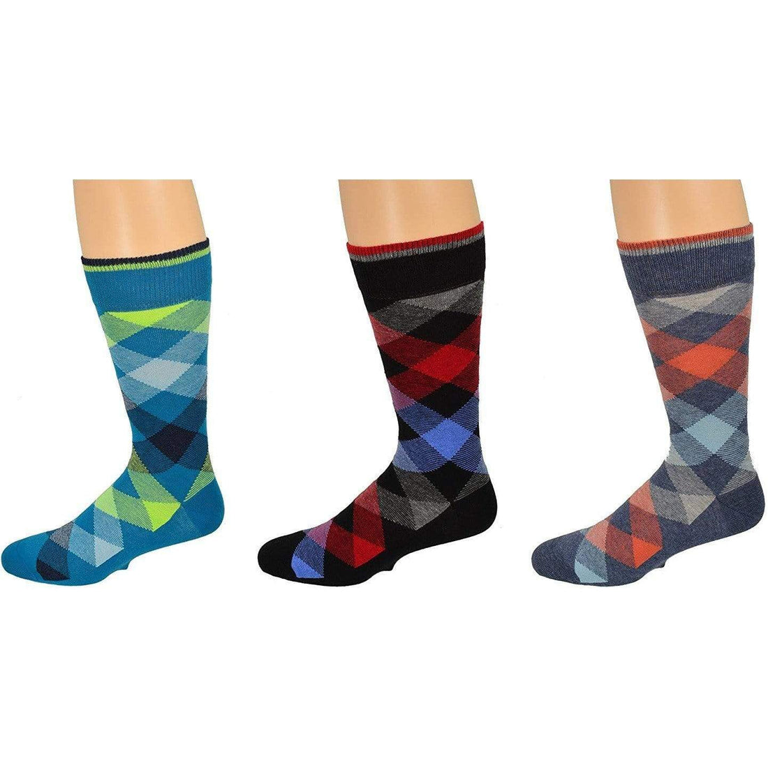 Sierra Socks Men's Casual Cotton Blend Fashion Design Mid Calf Dress Crew Socks, 2 or 3 Pairs