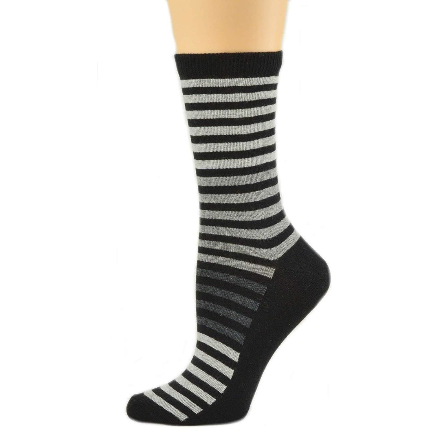 Sierra Socks Women's Striped Cotton 1 Pair or 3 Pair Pack Socks W89