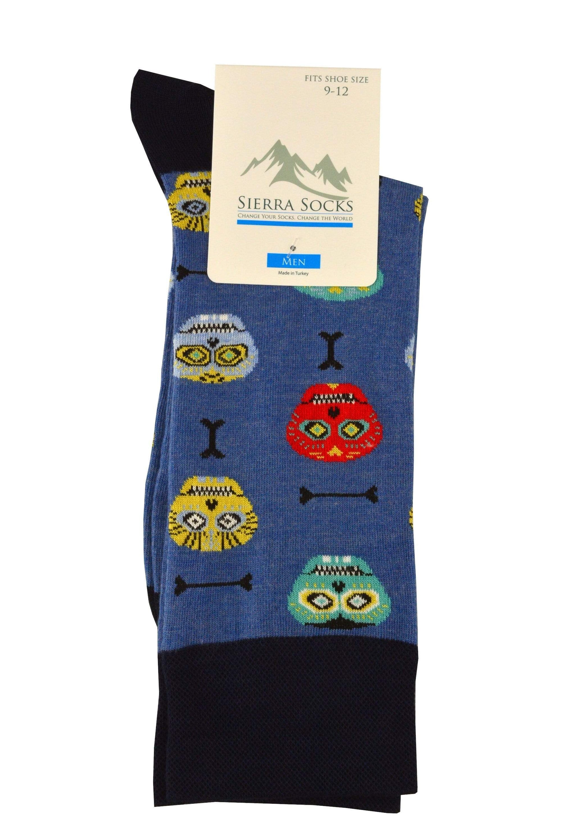 Skeleton and Bone Design Colorful Smooth Toe Men Crew Socks M7753