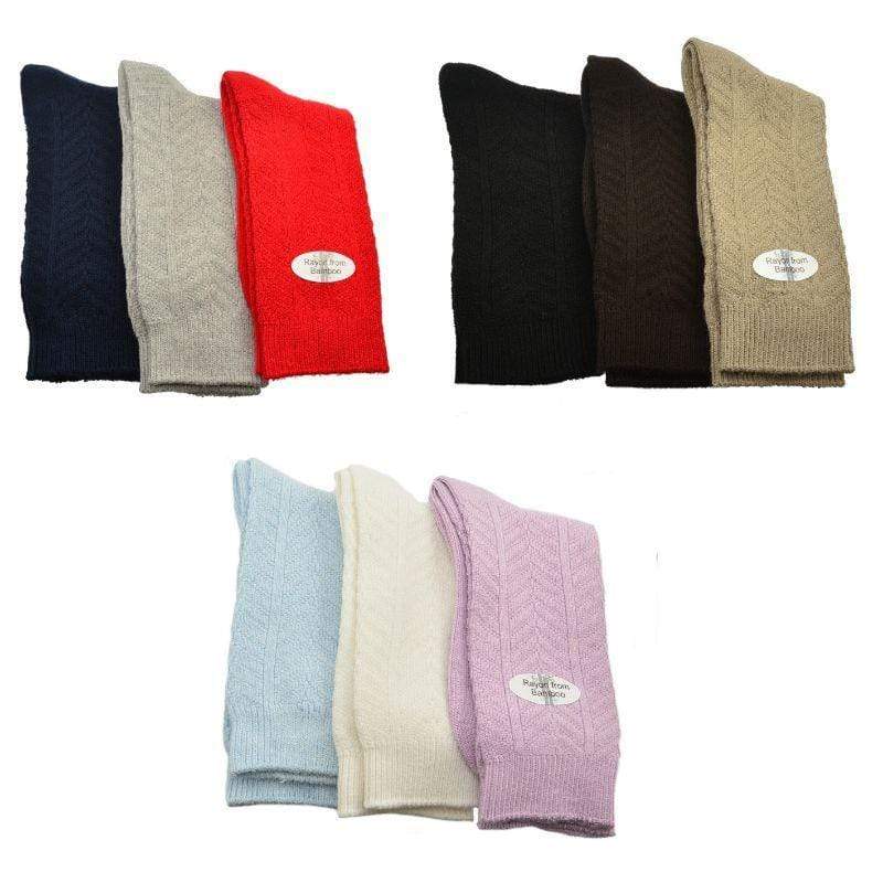 Chevron Pattern Medium Thick Bamboo Crew Socks 3 pair pack