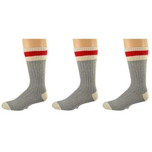 Wool Striped Boot Work Men's 3 Pair Pack Socks M6400