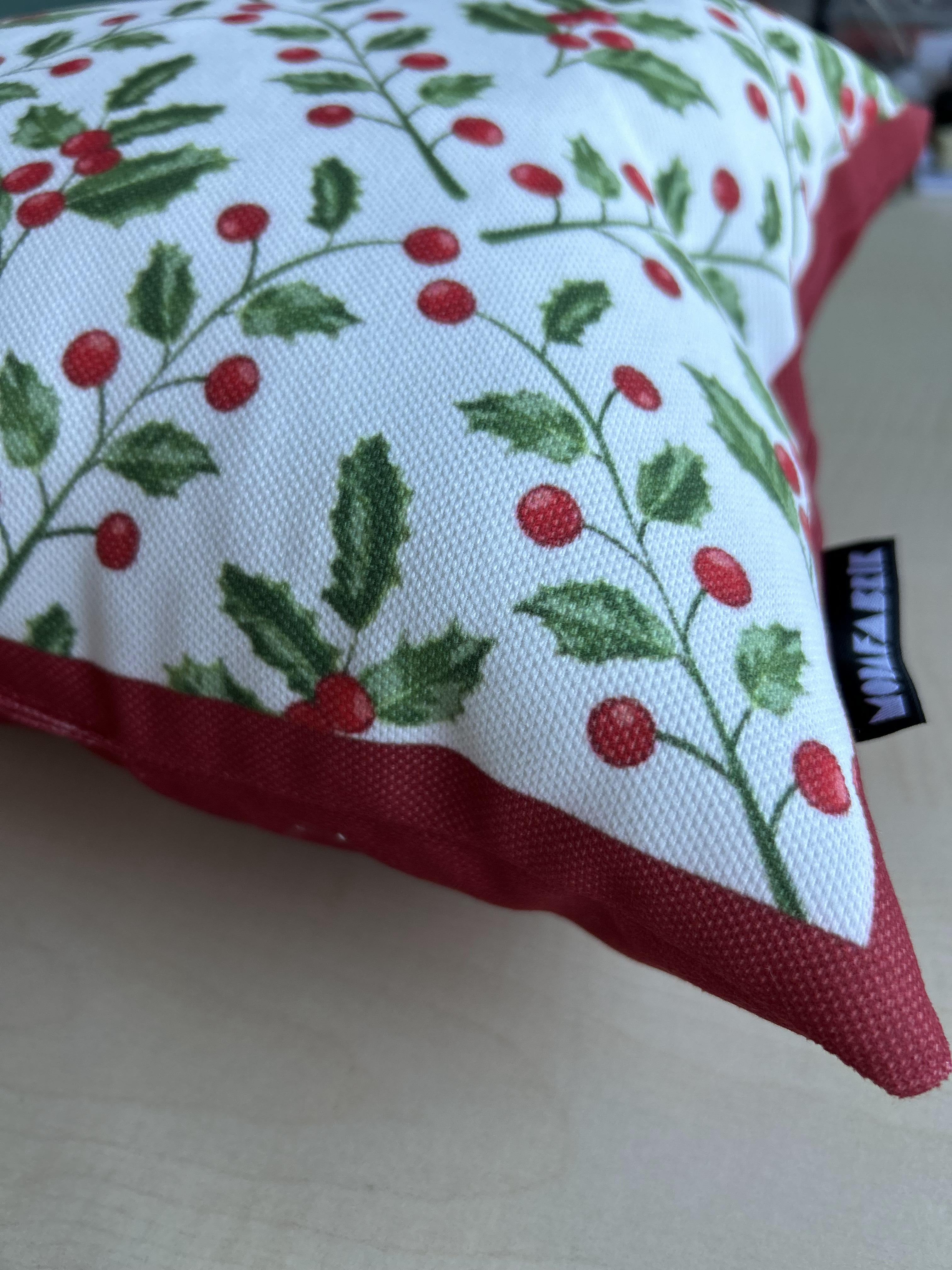 Holly Branch and Berries Pillow Cover, Rectangular, 18 1/2L x 13" W - Wear Sierra