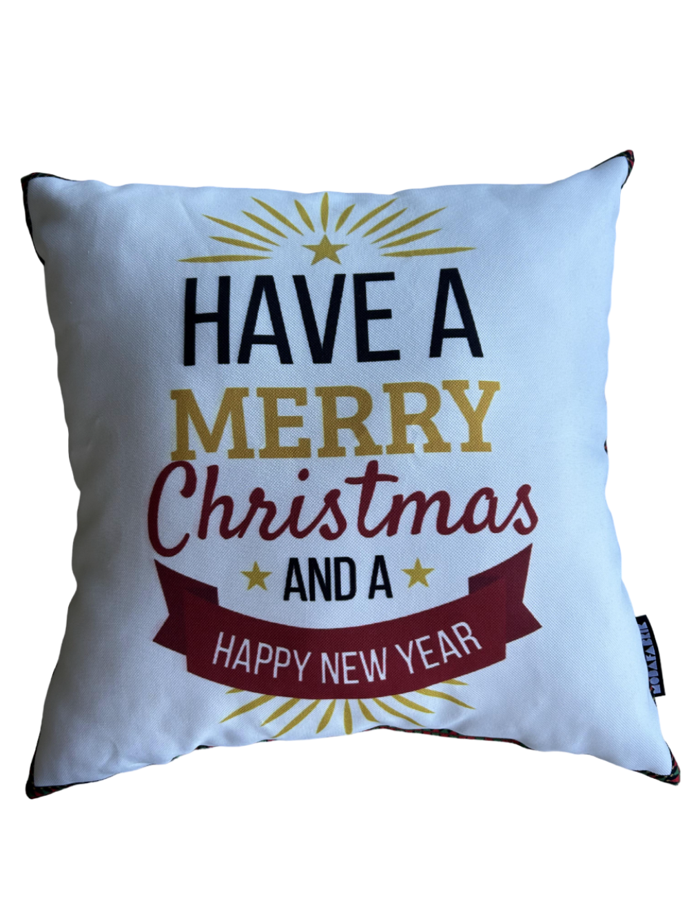 Christmas Pillow Cover, New Year Pillow Cover, Holiday Greetings Pattern Pillow Cover, Square 17"x17" - Wear Sierra