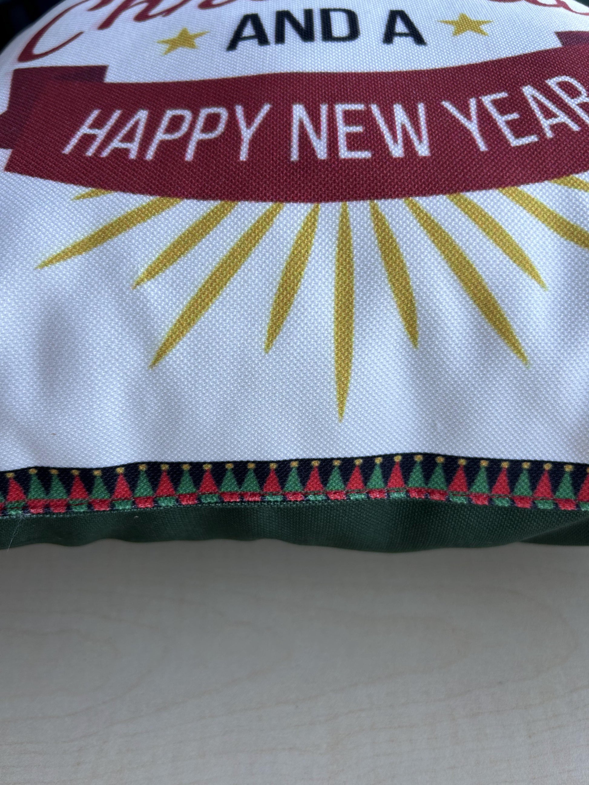 Christmas Pillow Cover, New Year Pillow Cover, Holiday Greetings Pattern Pillow Cover, Square 17"x17" - Wear Sierra