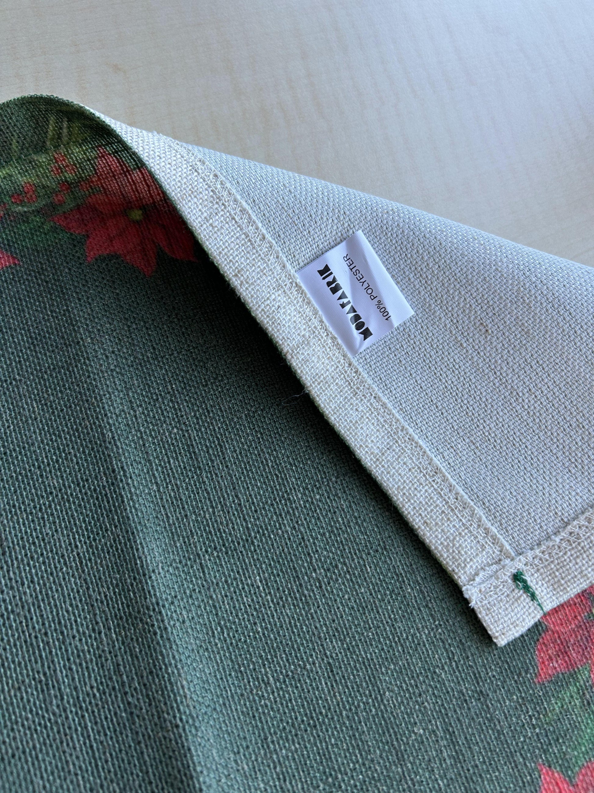 Holiday Themed Poinsettia Flower Pattern Placemat Set of 2, Rectangle, 13" x 19" - Wear Sierra