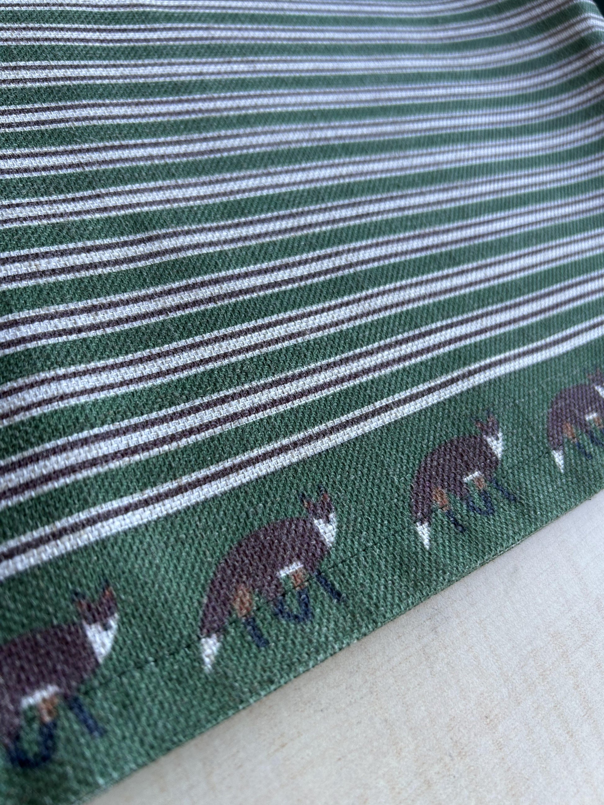 Fox Trot Pattern Linen-Feel Runner, Christmas, Holiday, Rectangular 17" x 59" - Wear Sierra