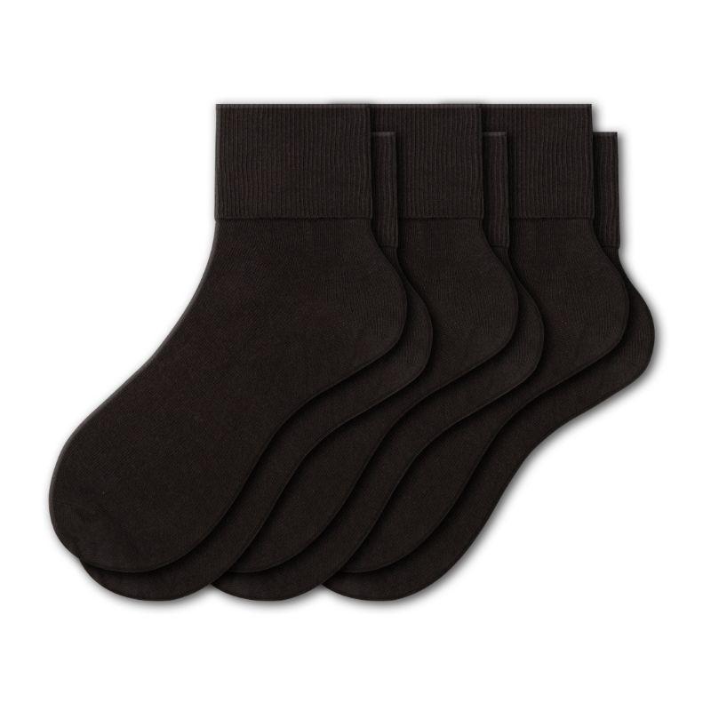 Turn Cuff Organic Cotton Seamless Toe 3 pair Pack W1211