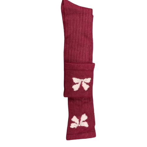 Bow pattern Hi-Bulk Acrylic Knee-Hi Women's Socks W3619KH