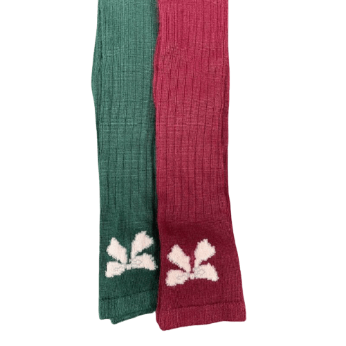 Bow pattern Hi-Bulk Acrylic Knee-Hi Women's Socks W3619KH