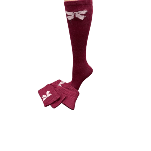 Bow pattern Hi-Bulk Acrylic Knee-Hi Women's Socks W3619KH