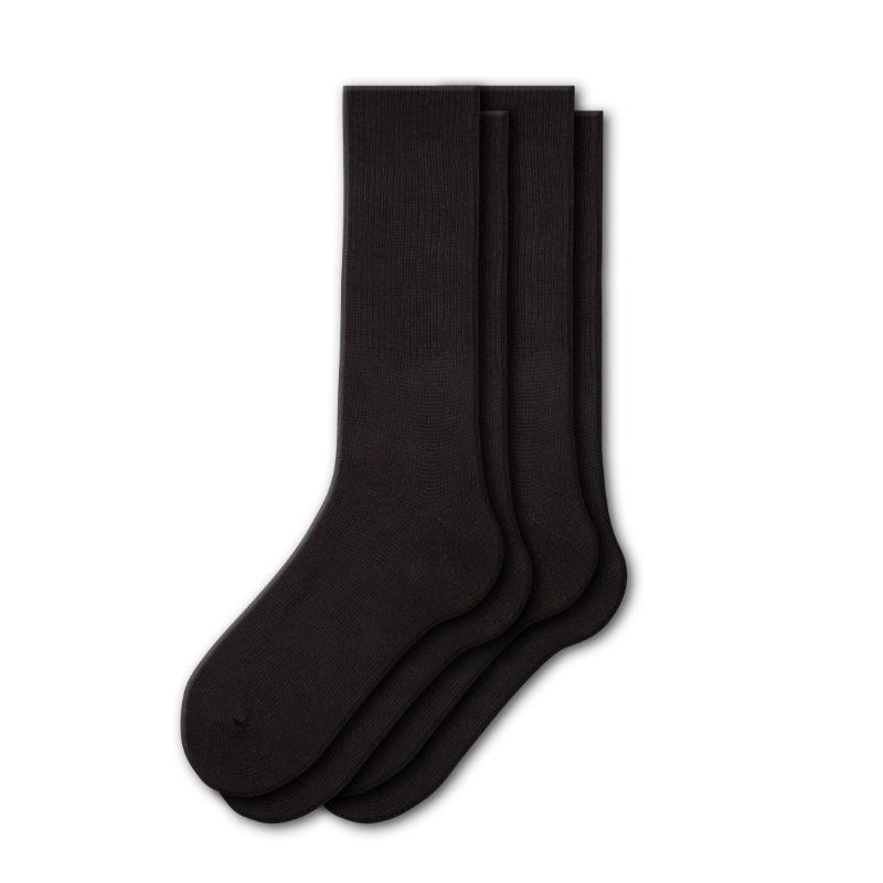 Health Diabetic Wide Calf Cotton Crew Men's Socks 2 pair pack M6500