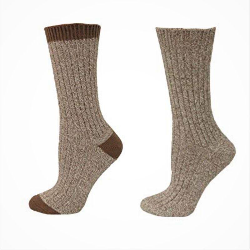 Outdoor Boot Hiking Marled Twisted Cotton 2 Pair Pack Socks W33