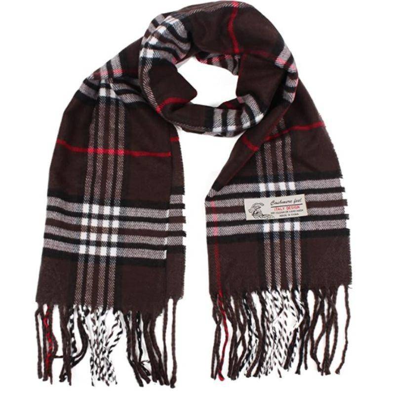 Men's and Women's Unisex Plaid Cashmere Feel Scarf, Oversized Scarves, Softer than Cashmere features, Size 72"X12"