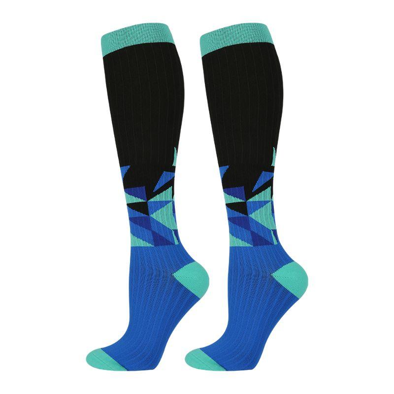 Unisex Graduated Colorful Patterned Compression Knee High Socks for Men & Women