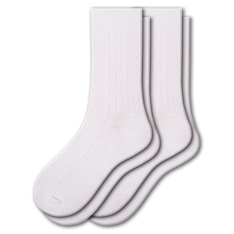 Classic Cable Knit Acrylic Crew Socks 2 pair pack