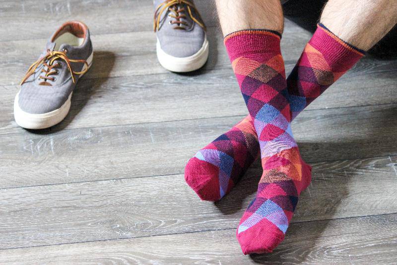 Dress Casual Combed Cotton Crew Argyle Socks M6000