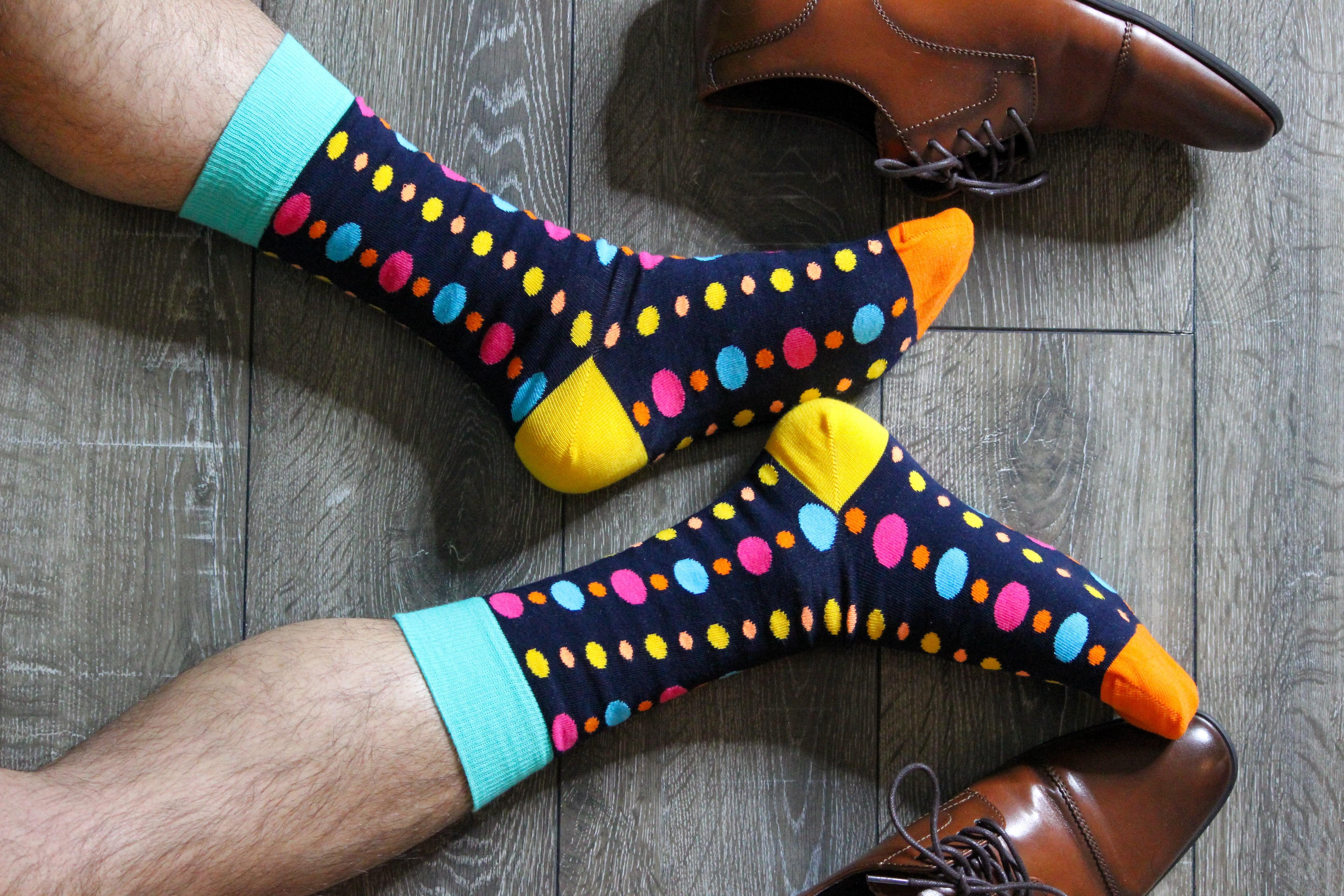 Polka Dot Pattern Colorful Crew Cotton Socks