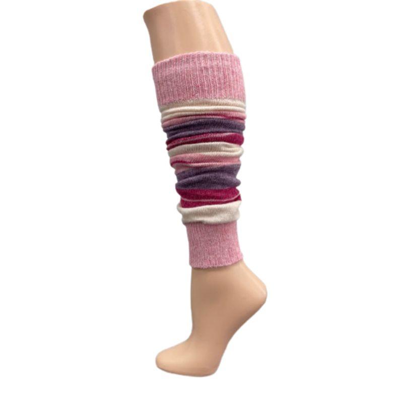 Girl's Stripe Lambswool Knee Hi Leg Warmers W424
