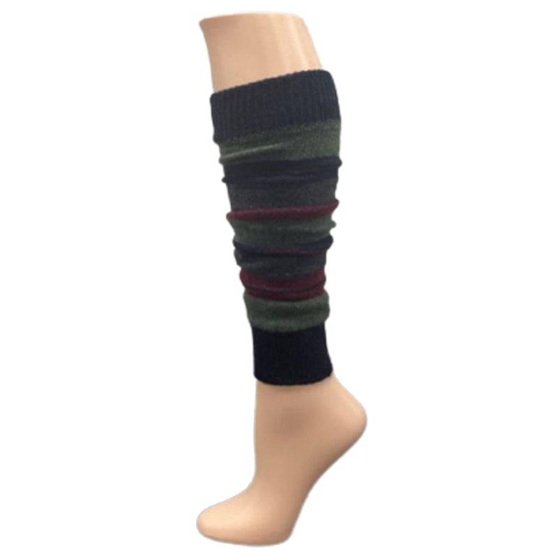 Girl's Stripe Lambswool Knee Hi Leg Warmers W424