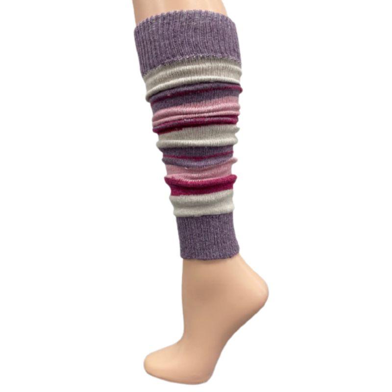 Girl's Stripe Lambswool Knee Hi Leg Warmers W424