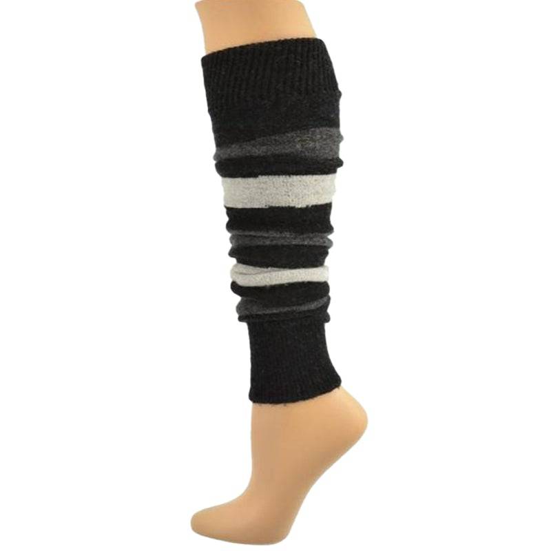 Girl's Stripe Lambswool Knee Hi Leg Warmers W424