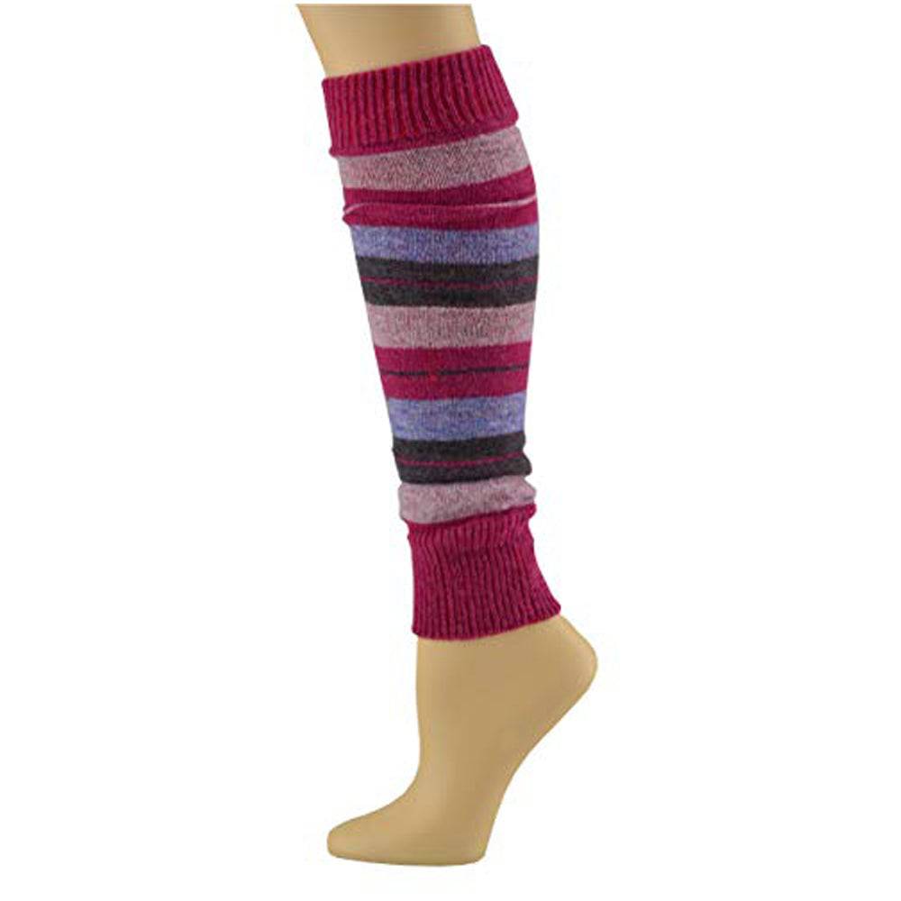 Girl's Stripe Lambswool Knee Hi Leg Warmers W424