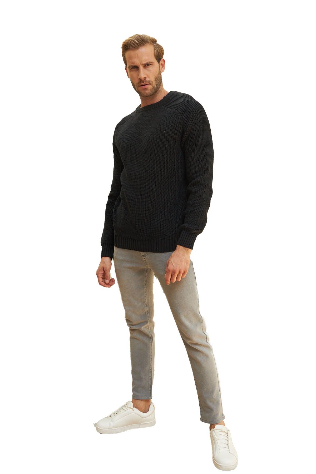 Men's Long Sleeve Crewneck Mid-Weight Pullover Sweater - Wear Sierra
