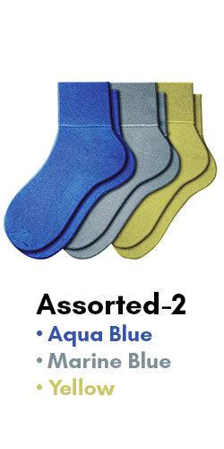 Women's 100% Combed Cotton Ankle Turn Cuff 3 Pair Pack