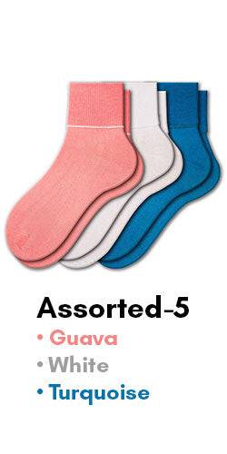 Women's 100% Combed Cotton Ankle Turn Cuff 3 Pair Pack