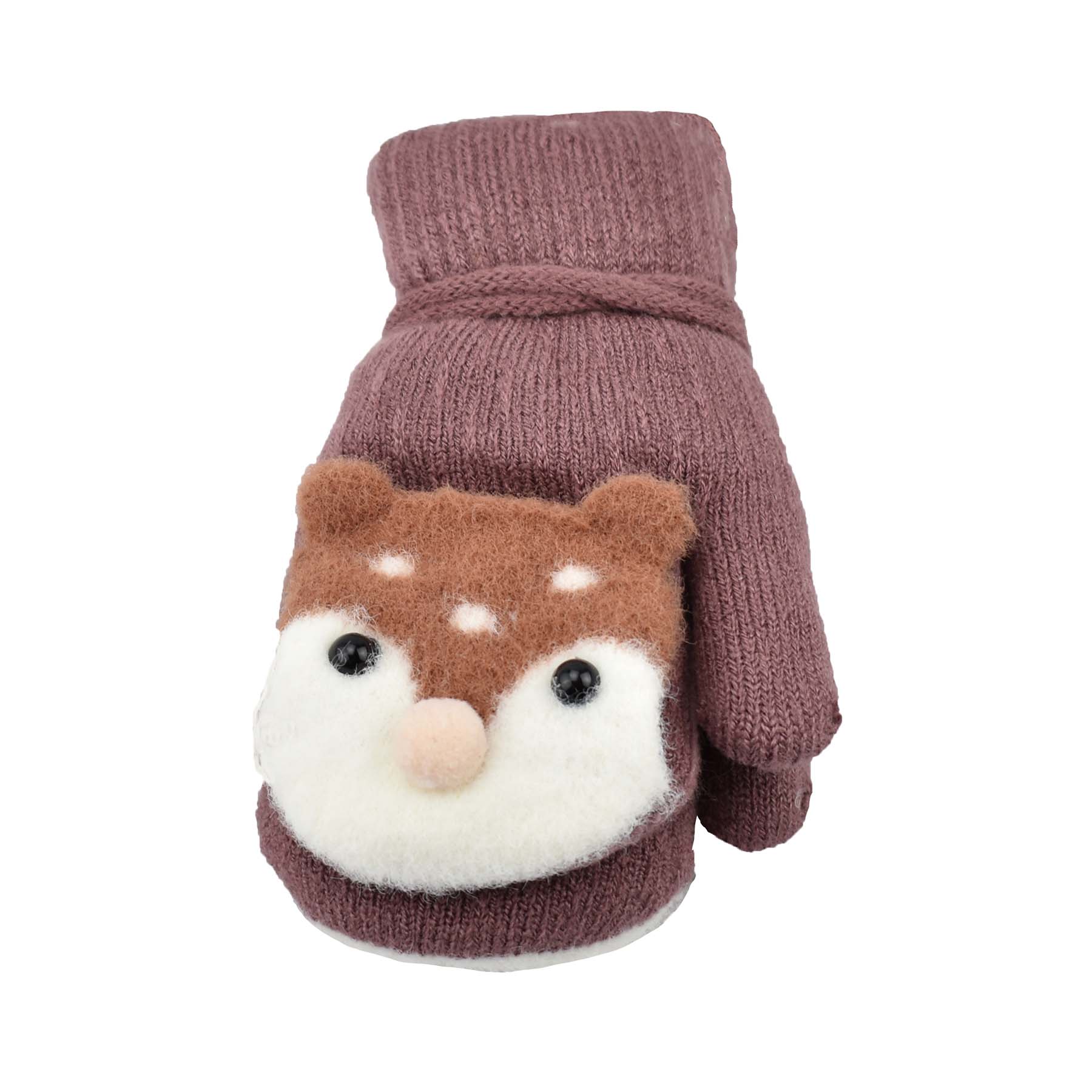 Sierra Bear Soft Knit Mittens for Baby or Toddler