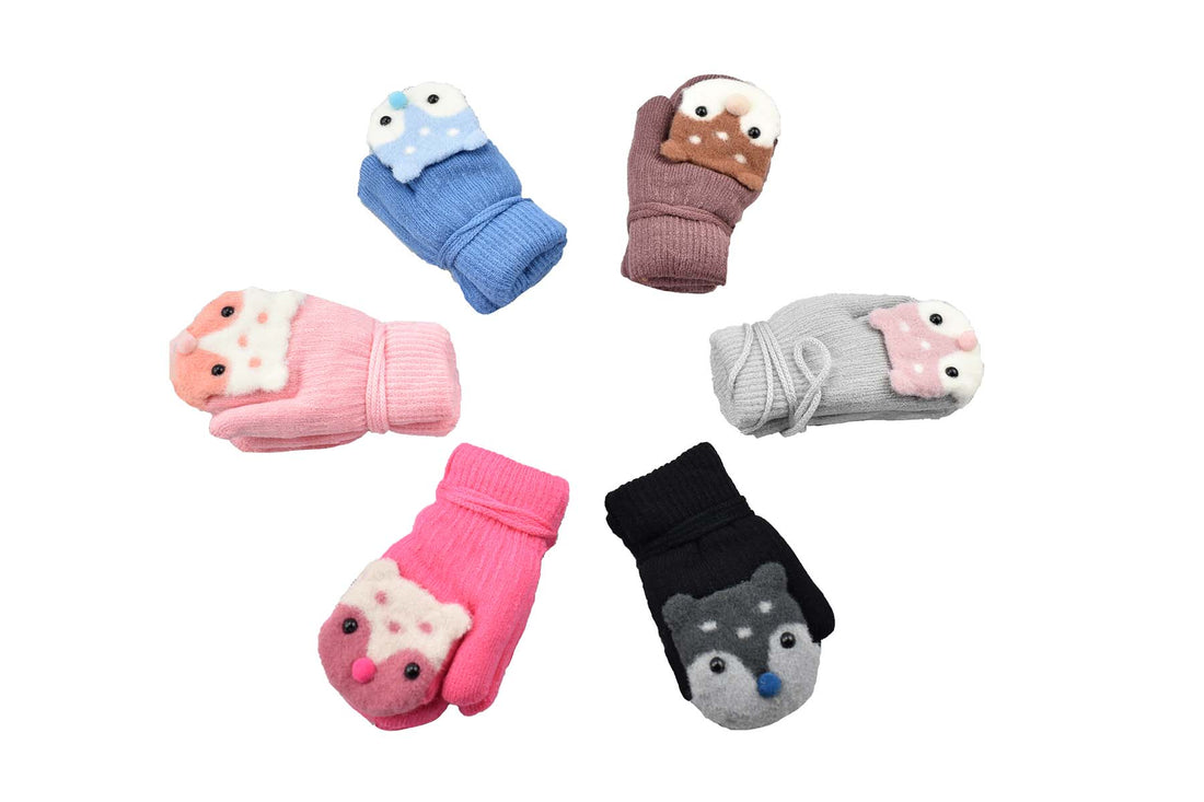 Sierra Bear Soft Knit Mittens for Baby or Toddler