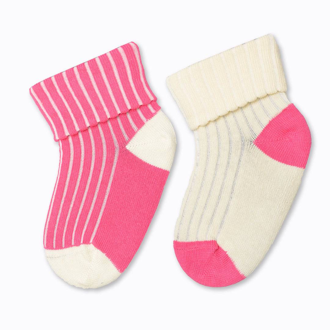 Toddler Combed Cotton Ribbed Turn Cuff 2-Pack Socks