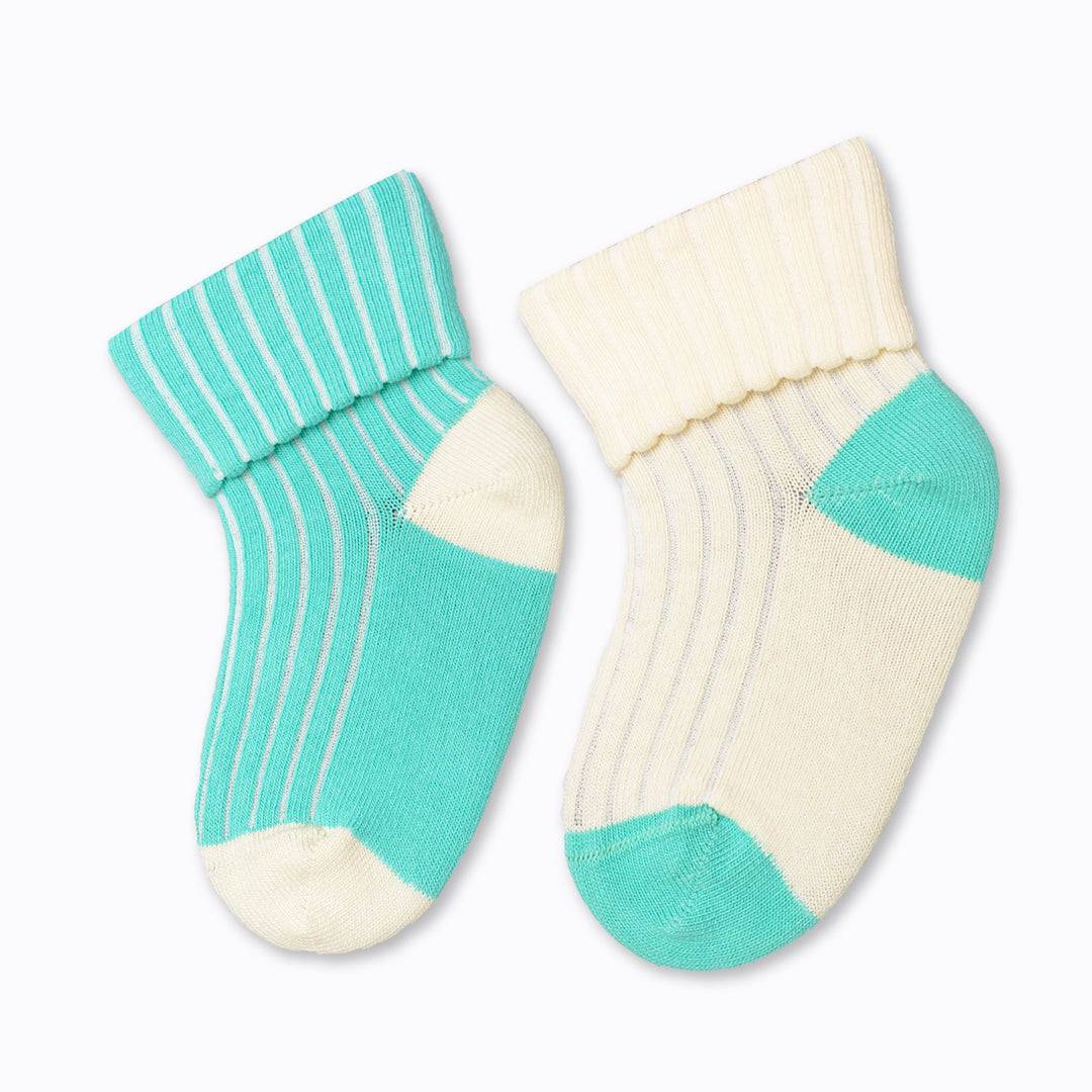Toddler Combed Cotton Ribbed Turn Cuff 2-Pack Socks