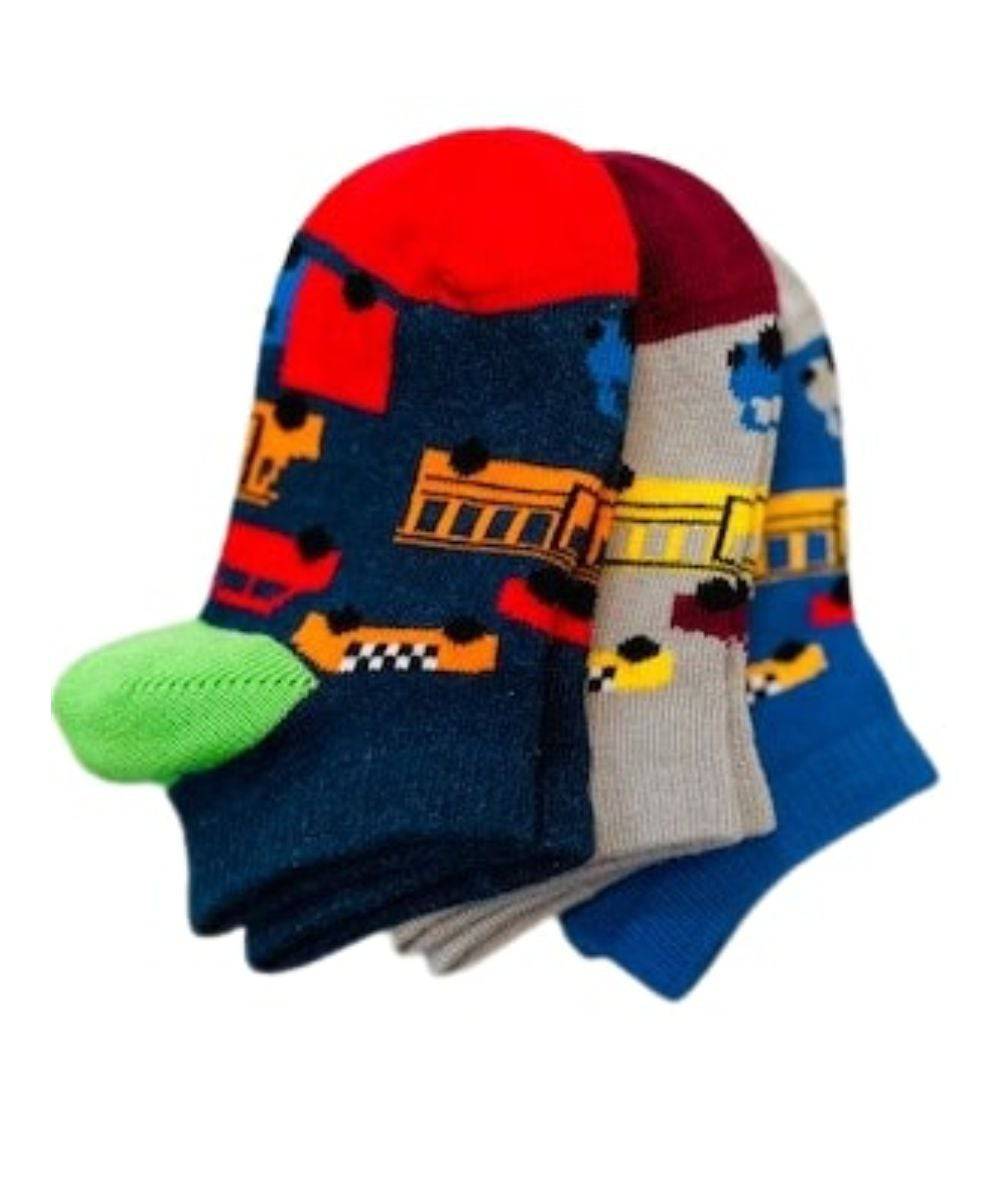 Toddler Combed Cotton Ankle Assorted 3-Pack Socks