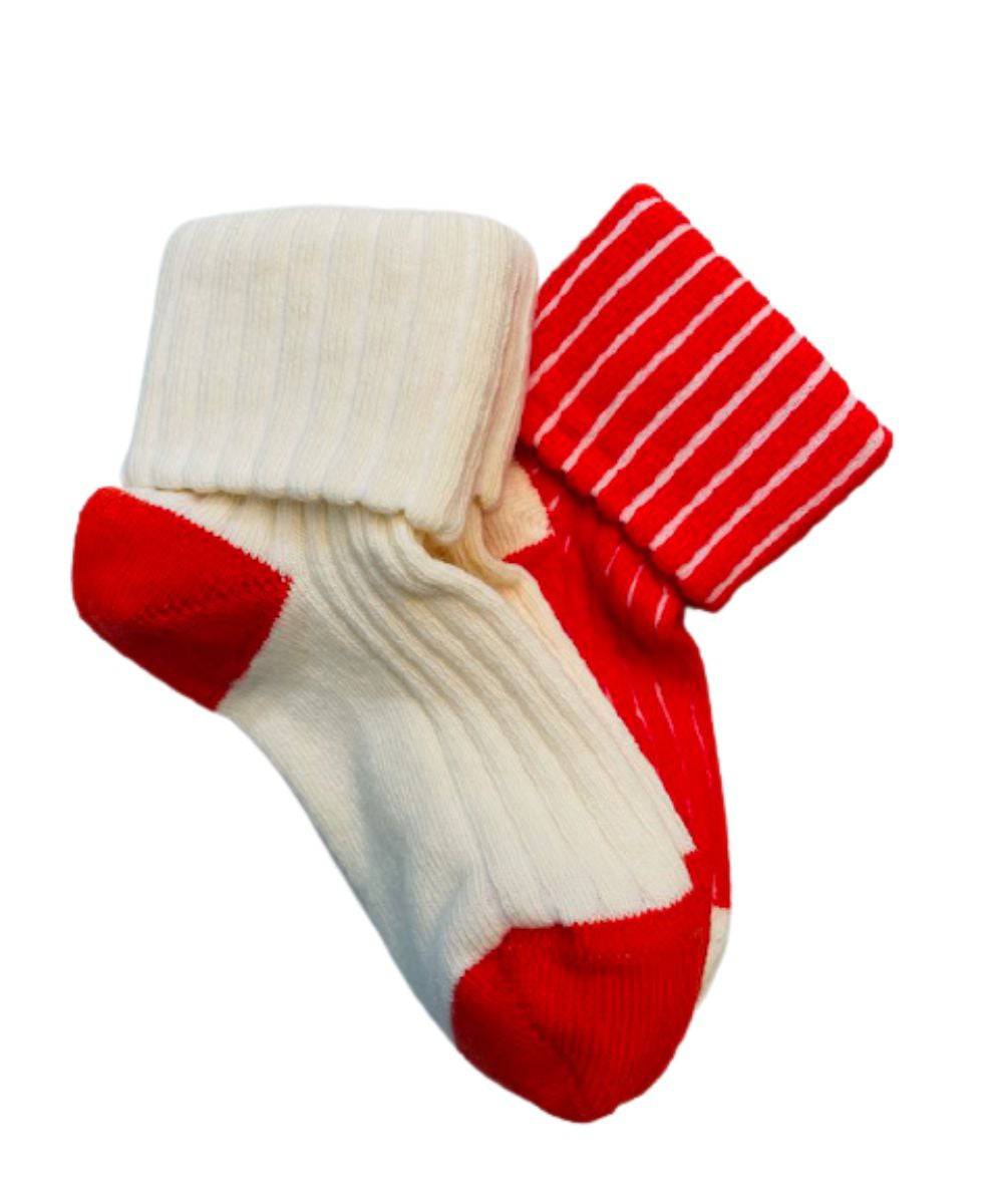 Toddler Combed Cotton Ribbed Turn Cuff 2-Pack Socks