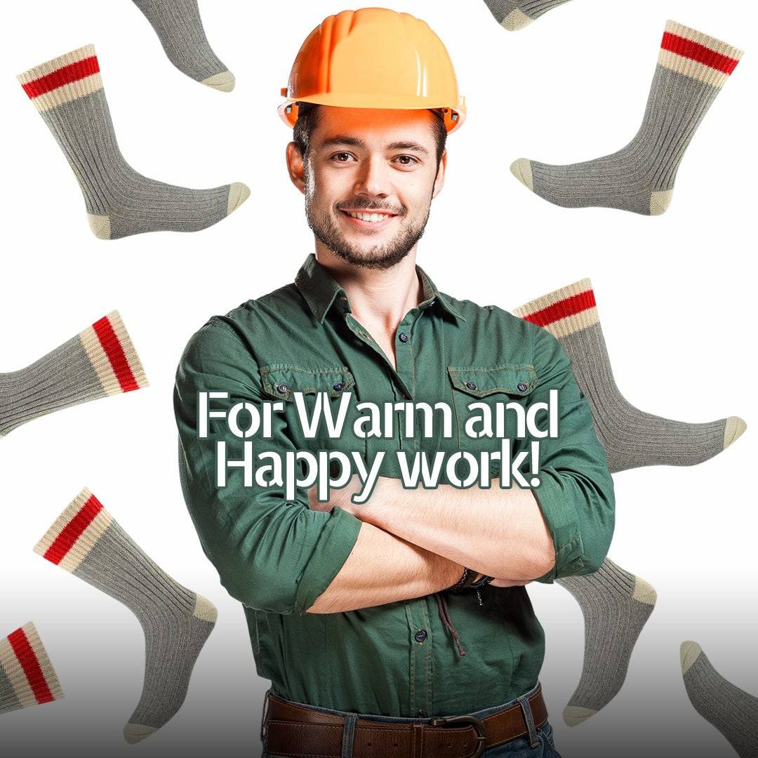 Wool Striped Boot Work Men's 3 Pair Pack Socks M6400