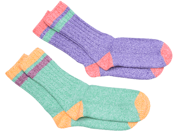 Sierra Socks Twisted Medium Thickness Boot Stripe Comfortable Crew W5067