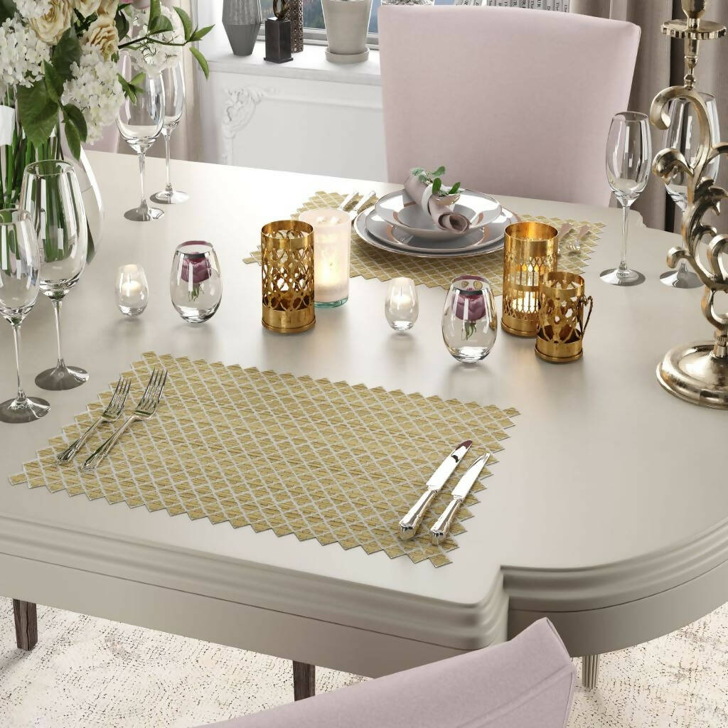 Clover Design Placemat Set, Neutral Place Setting, Unique 2D Wood Design - 2 piece Set - Wear Sierra