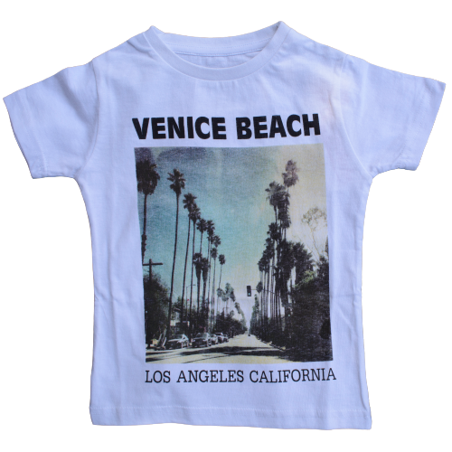 White T-Shirts for Kids - Cool and Stylish Tee for Children - Beautiful Beach Printed Babies T-Shirt - Wear Sierra