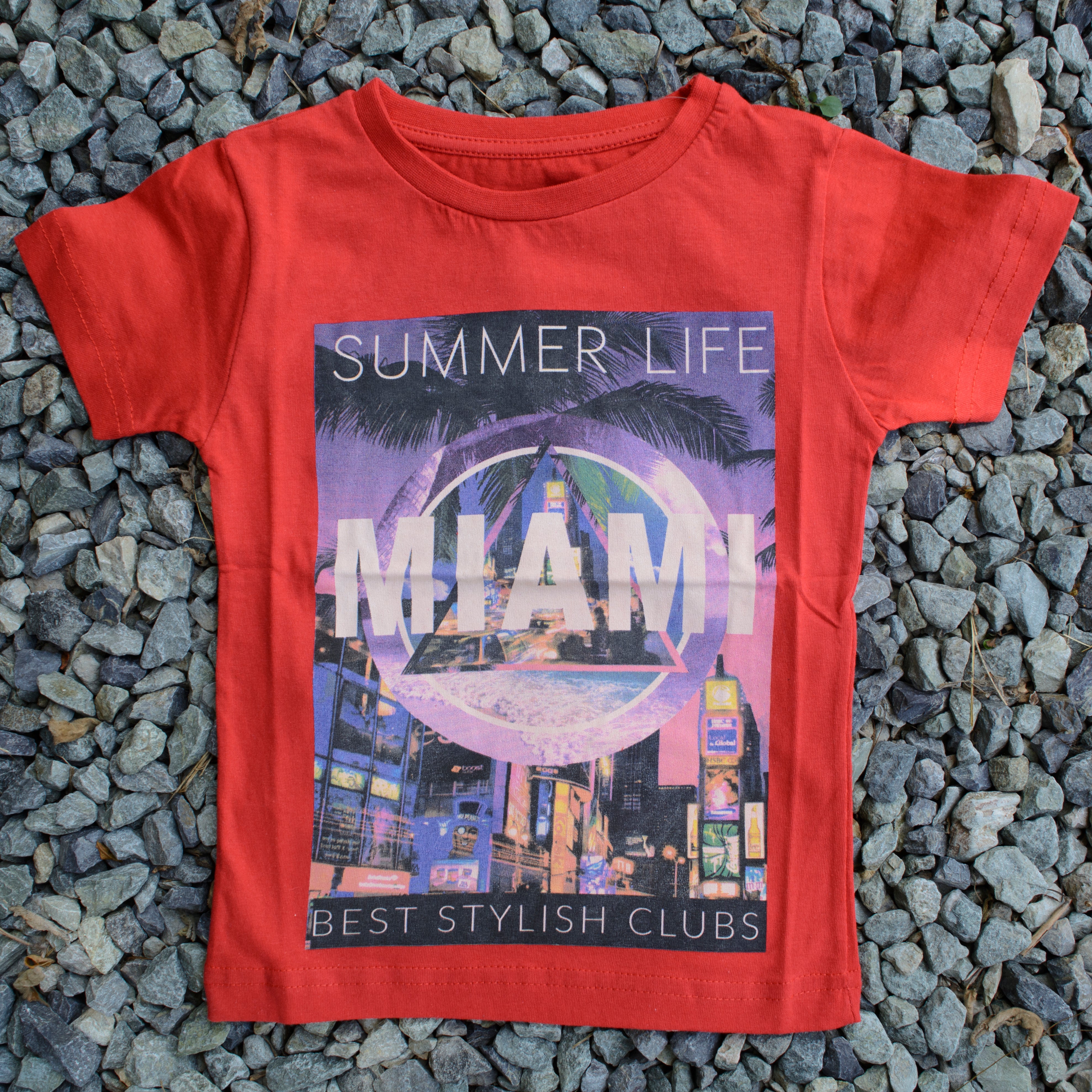 Miami -Unisex Babies Tee, Stylish Kids T-Shirts, Unisex Kids' Clothing - Soft T-Shirt for Summer - Wear Sierra