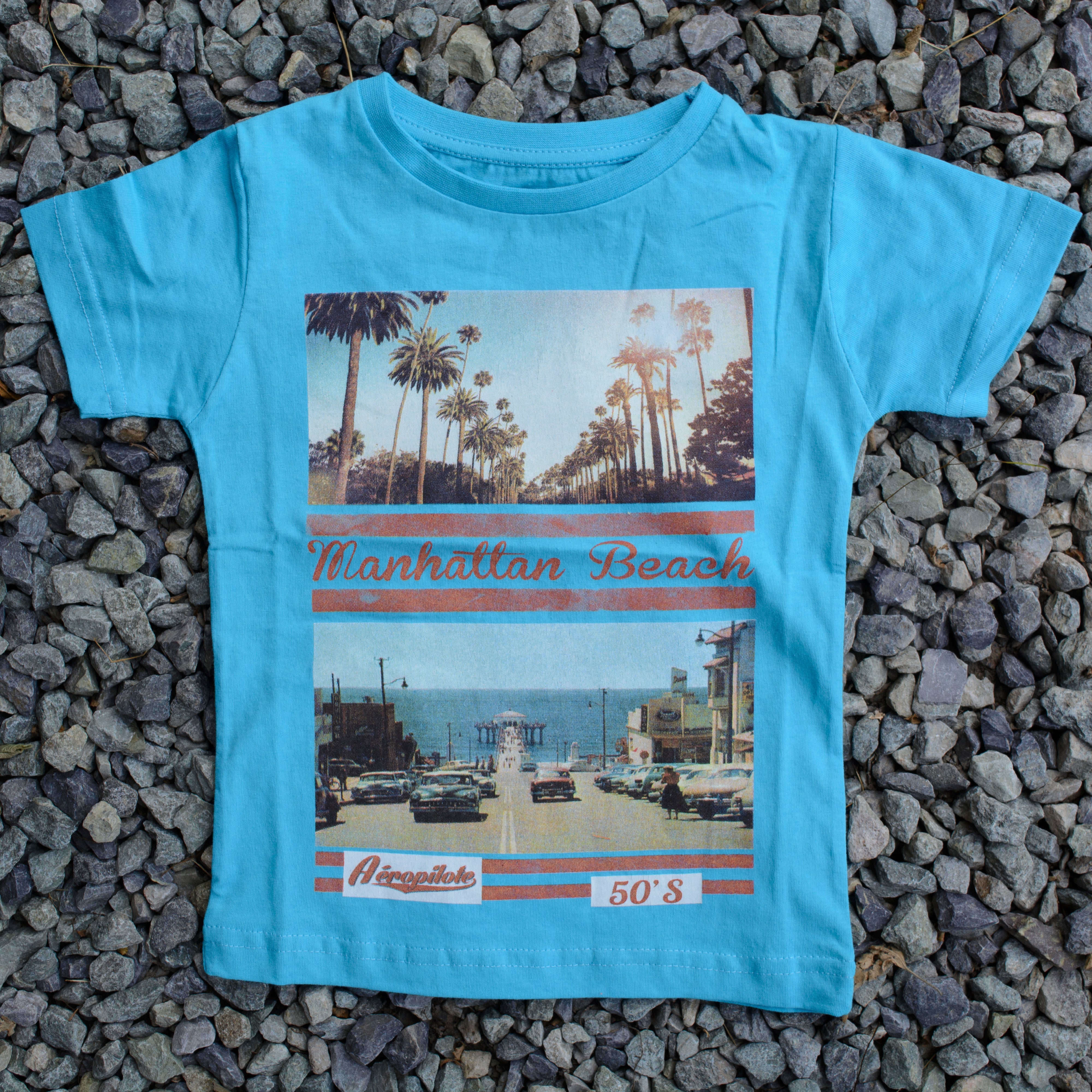 Manhattan Beach - Beautiful Cotton T-Shirts, Boys' T-Shirts, Navy & Blue Baby T-Shirt - Wear Sierra