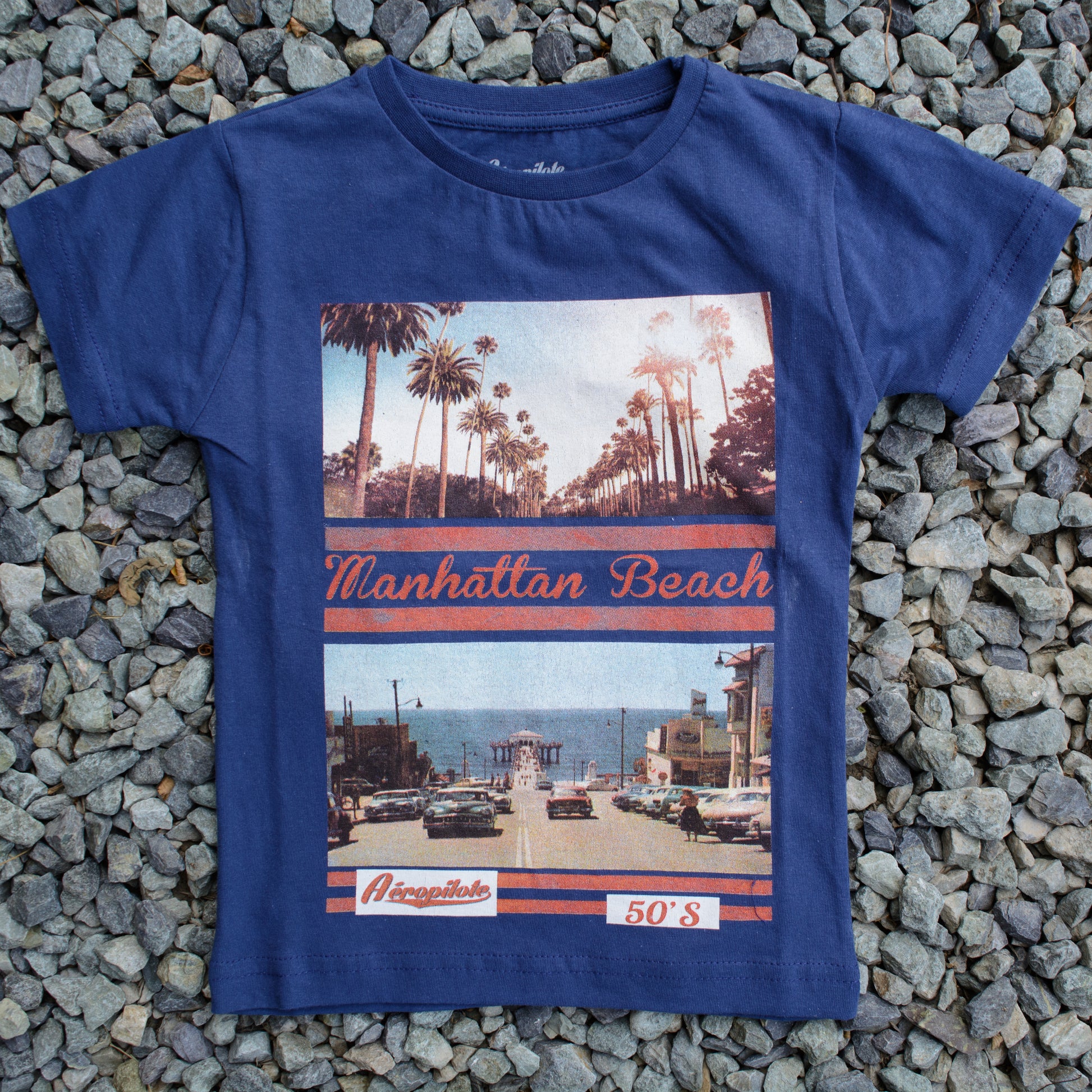 Manhattan Beach - Beautiful Cotton T-Shirts, Boys' T-Shirts, Navy & Blue Baby T-Shirt - Wear Sierra