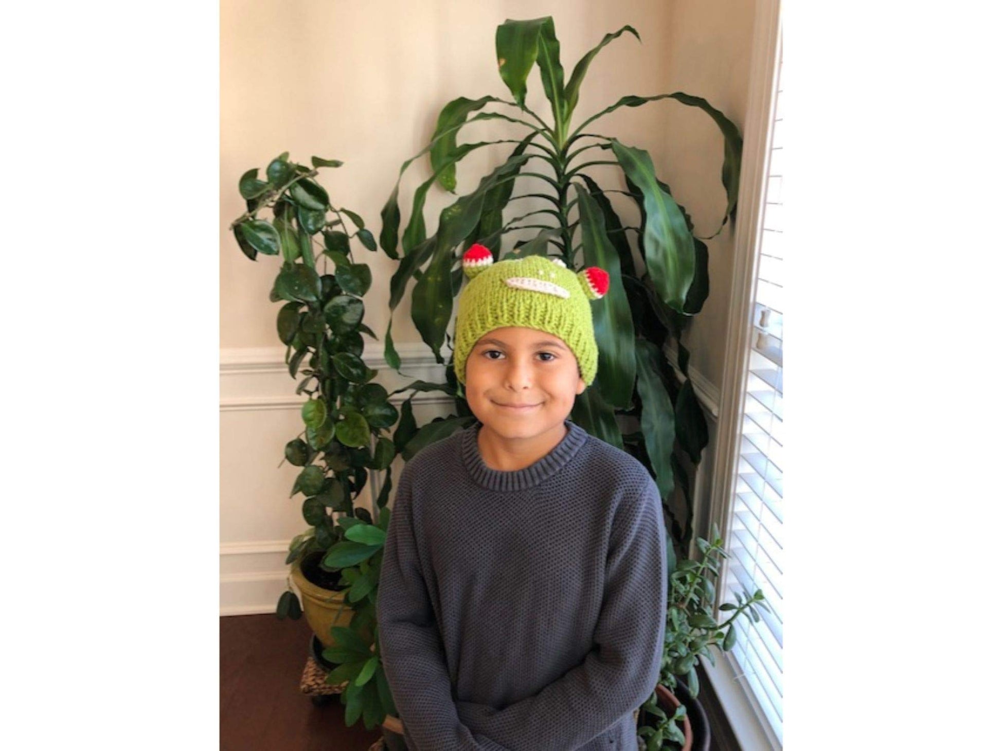 Kids Beanie Hat Kids Winter Hand-Knitted Frog Animal Theme Hat Beanie Cap Wool - Wear Sierra